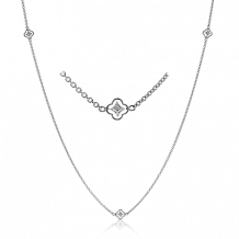 Simon G. Necklace 18k Gold (White) 0.08 ct Diamond - CH114-18K