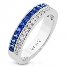 Simon G. Right Hand Ring 18k Gold (White) 0.97 ct Sapphire 0.27 ct Diamond - LR2939-18K