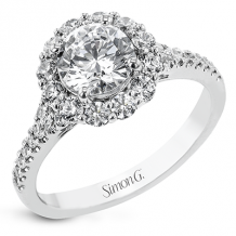 Simon G. 0.73 ctw Halo 18k White Gold Round Cut Engagement Ring - LR2696-W-18KS