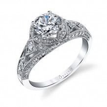 0.64tw Semi-Mount Engagement Ring With 1ct Round Head - s1212