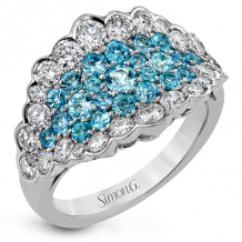 Simon G. Color Ring 18k Gold (White) 0.87 ct Paraiba Tourmaline 1.35 ct Diamond - LR2468-18K