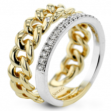 Simon G. Right Hand Ring 18k Gold (White, Yellow) 0.23 ct Diamond - LR2995-18K2T