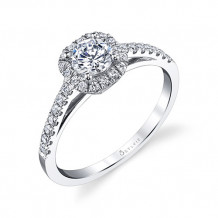 0.34tw Semi-Mount Engagement Ring With 1ct Round Head - sy728