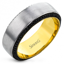 Simon G Men Ring 14k Gold (Black, White) 0.5 ct Diamond - MR2273-8-14K