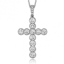 Simon G. Cross Pendant 18k Gold (White) 1.53 ct Diamond - NP204-18K