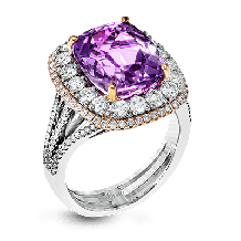 Simon G. Color Ring 18k Gold (Rose, White) 6.68 ct Kunzite 1.26 ct Diamond - MR2557-A-18K-S