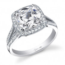0.43tw Semi-Mount Engagement Ring With 2ct Cushion Head - sy453