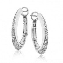 Simon G. Hoop Earring 18k Gold (White) 0.27 ct Diamond - LE4402-18K