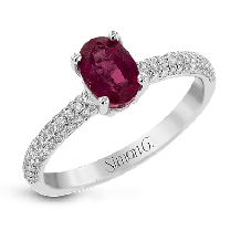 Simon G. Color Ring 18k Gold (White) 0.9 ct Ruby 0.31 ct Diamond - LP2128-18K-S