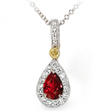 Simon G. Color Pendant 18k Gold (White, Yellow) 0.4 ct Ruby 0.17 ct Diamond - MP1299-18K-S