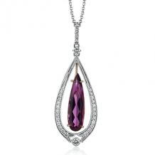 Simon G. Color Pendant 18k Gold (Rose, White) 2.16 ct Rubellite 0.32 ct Diamond - TP493-18K-S