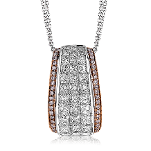 Simon G. Pendant 18k Gold (Rose, White) 1.56 ct Diamond - MP1902-18KRW