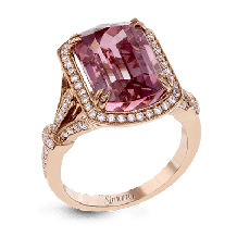 Simon G. Color Ring 18k Gold (Rose) 8.89 ct Watermelon Tourmaline 0.55 ct Diamond - TR625-18K-S