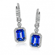 Simon G. Color Earring 18k Gold (White) 3.43 ct Tanzanite 0.45 ct Diamond - TE221-18K-S