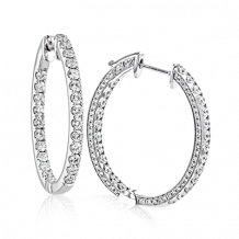 Simon G. Hoop Earring 18k Gold (White) 1.54 ct Diamond - LE4582-18K