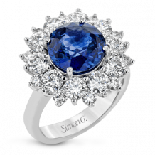 Simon G. Color Ring 18k Gold (White) 4.75 ct Sapphire 2.91 ct Diamond - LR2237-18K-S