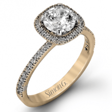 Simon G. 0.46 ctw Halo 18k Rose Gold Round Cut Engagement Ring - MR1842-A-R-18KS