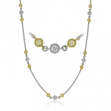 Simon G. Necklace 18k Gold (White, Yellow) 1.46 ct  ct Diamond - CH106-18K