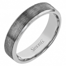 Simon G Men Ring 14k Gold Gray Band (Gray) - LP2196-14KG