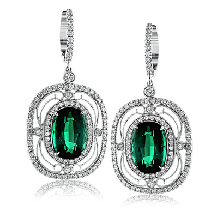 Simon G. Color Earring 18k Gold (White) 7.12 ct Tourmaline 1.12 ct Diamond - TE168-18K-S