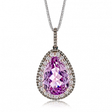 Simon G. Color Pendant 18k Gold (Brown, White) 12.31 ct Kunzite 0.94 ct Diamond - MP1785-18K-S