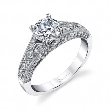 0.51tw Semi-Mount Engagement Ring With 1ct Round Head - s1302