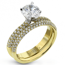 Simon G. Bridal Set 18k Yellow Gold Round Cut Engagement Ring - TR431-Y-18KSET