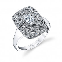 0.57tw Semi-Mount Engagement Ring With 3/4ct Cushion Head - s1228
