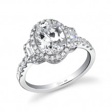 0.66tw Semi-Mount Engagement Ring With 2ct Oval Head - sy596