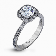 Simon G. 0.46 ctw Bridal Set 18k White Gold Round Cut Engagement Ring - MR1842-A-W-18KS