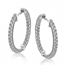 Simon G. Hoop Earring 18k Gold (White) 1 ct Diamond - LE4596-18K