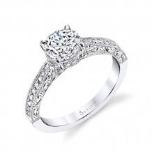 0.23tw Semi-Mount Engagement Ring With 1ct Round Head - s1363