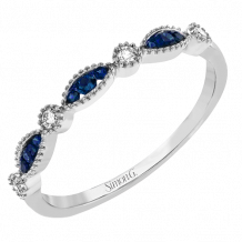 Simon G. Right Hand Ring 14k Gold (White) 0.13 ct Sapphire 0.07 ct Diamond - QR1030-14K