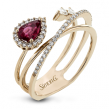 Simon G. Color Ring 18k Gold (Rose) 0.45 ct Ruby 0.32 ct Diamond - LR2266-R-18K