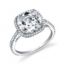 0.47tw Semi-Mount Engagement Ring With 5ct Cushion Head - sy395 cu