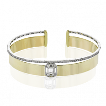 Simon G. Bangle 18k Gold (White, Yellow) 1.39 ct Diamond - LB2402-18K2T