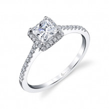 0.23tw Semi-Mount Engagement Ring With 4.5X4.5 Princess Head - sy696 pr