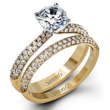 Simon G. Bridal Set 18k Rose Gold Round Cut Engagement Ring - TR431-R-18KSET