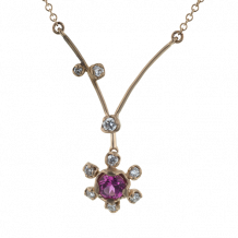 Simon G. Color Pendant 18k Gold (Rose) 0.22 ct Spinel 0.12 ct Diamond - LP4596-R-18K