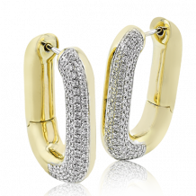 Simon G. Hoop Earring 18k Gold (White, Yellow) 0.79 ct Diamond - LE4640-18K