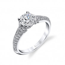 0.28tw Semi-Mount Engagement Ring With 1ct Round Head - s1397