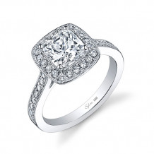 0.42tw Semi-Mount Engagement Ring With 6.5X6.5 Cushion Head - sy865 cu