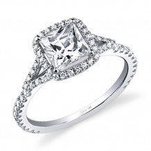 0.39tw Semi-Mount Engagement Ring With 1ct Princess Head - sy595
