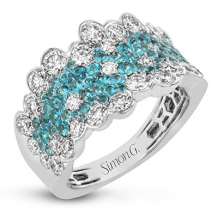 Simon G. Color Ring 18k Gold (White) 0.62 ct Paraiba Tourmaline 1.91 ct Diamond - LR1169-18K