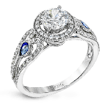 Simon G. 0.33 ctw Halo 18k White Gold Round Cut Engagement Ring - LP2353-W-18KS