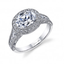 0.55tw Engagement Ring With 1.50ct Oval Head - sy978