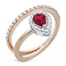 Simon G. Color Ring 18k Gold (Rose, White) 0.47 ct Ruby 0.33 ct Diamond - LR2334-R-18K