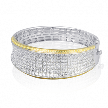 Simon G. Bangle 18k Gold (White, Yellow) 19.65 ct Diamond - MB1459-18K