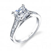 0.67tw Semi-Mount Engagement Ring With 2ct Princess Head - sy711 pr