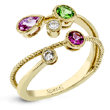 Simon G. Color Ring 18k Gold (Yellow) 0.58 ct Sapphire, Tsavorite 0.13 ct Diamond - LR2414-18K